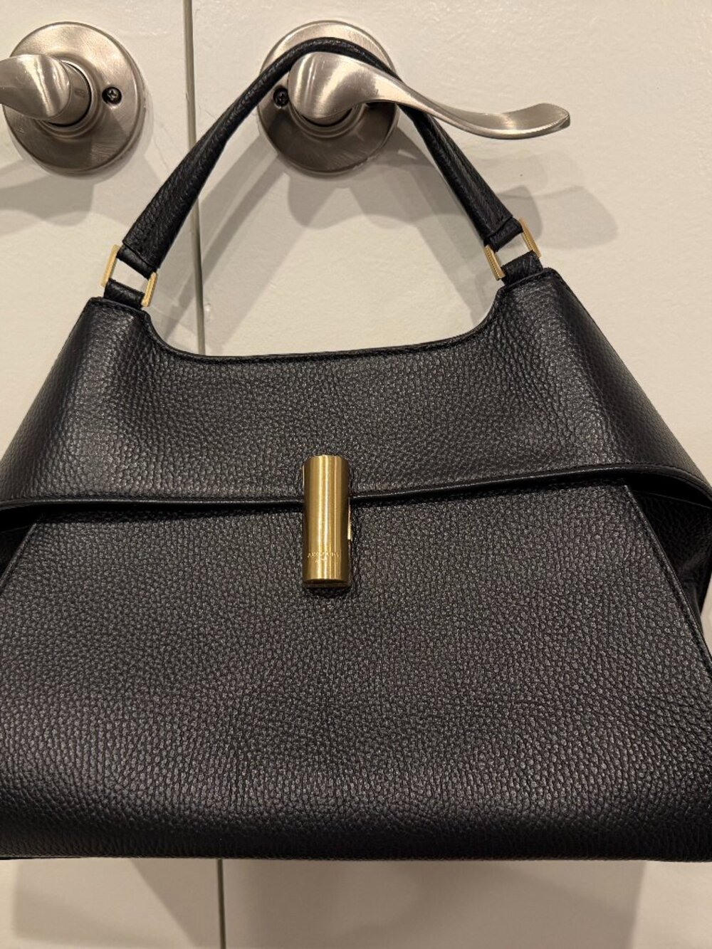 Black Leather Arcadia Italian Handbag